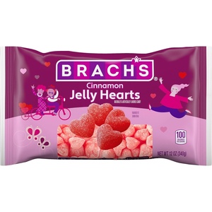 image:imageBrachs Cinnamon Jelly Hearts Valentines Day Candy Classic Gummy Candy Valentines Red Cinnamon Hearts 12 oz Bag