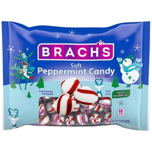 image:imageBrachs Holiday Soft Peppermint Candy Christmas Candy Individually Wrapped Mints 10oz10 Ounce