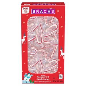 image:imageBrachs Mini Peppermint Candy Canes Christmas Candy Stocking Stuffers Holiday Classic 260ct 40 oz TubPeppermint
