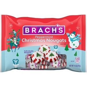 image:imageBrachs Peppermint Christmas Nougats Individually Wrapped Mixed Flavors Christmas Candy 11 ozPeppermint Nougats