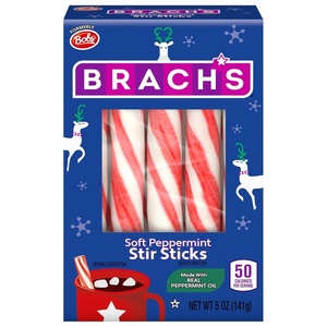 image:imageBrachs Holiday Soft Peppermint Stir Sticks Christmas Candy Hot Chocolate Stir Sticks 5oz